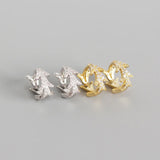 925 Silver Crystal Hoop Earrings Women Huggie Ear Cartilage Jewelry