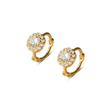 925 Silver CZ Zircon Round Stud Earrings for Women Wedding