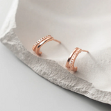 925 Silver Geometric Zircon Stud Earrings for Women Party