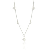 925 Silver Bohemian Zircon Star Necklace Women Vintage Choker Jewelry