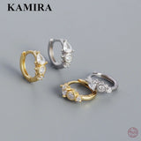 925 Silver Bohemian CZ Zircon Hoop Earrings for Women Men Party Punk Charms