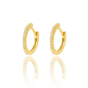 925 Silver Zircon Huggie Stud Earrings for Women Vintage Gothic Hoop Jewelry