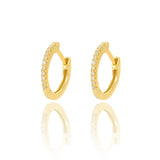 925 Silver Zircon Huggie Stud Earrings for Women Vintage Gothic Hoop Jewelry