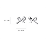 925 Silver Bow Piercing Earrings for Women Sweet Wedding Banquet Jewelry