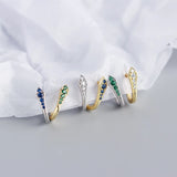 925 Silver U Zircon Hoop Earrings for Women Party Cuban Retro Jewelry