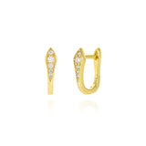 925 Silver U Zircon Hoop Earrings for Women Party Cuban Retro Jewelry