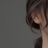 925 Silver Cross Zircon Stud Earrings for Women Wedding Jewelry