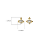 925 Silver Cross Zircon Stud Earrings for Women Wedding Jewelry