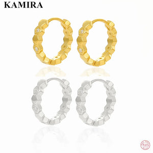 925 Silver Zircon Huggie Stud Earrings for Women Wedding Jewelry