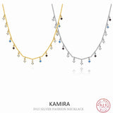 925 Silver Crystal Zircon Necklace Women's Clavicle Chain