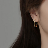 925 Silver Cuban Huggie Stud Earrings for Women Girl Party