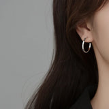 925 Silver Cuban Huggie Stud Earrings for Women Girl Party