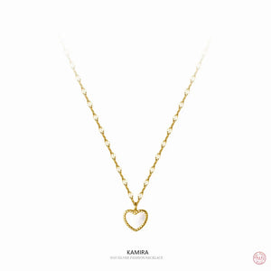 925 Silver Shell Heart Pendant Necklace for Women