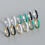 925 Silver Enamel Huggie Hoop Earrings Spring Collection