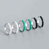 925 Silver Enamel Huggie Hoop Earrings Spring Collection