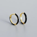 925 Silver Enamel Huggie Hoop Earrings Spring Collection