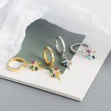 925 Silver Dangle Drop Earrings Zircon Women Party Jewelry
