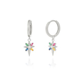 925 Silver Dangle Drop Earrings Zircon Women Party Jewelry