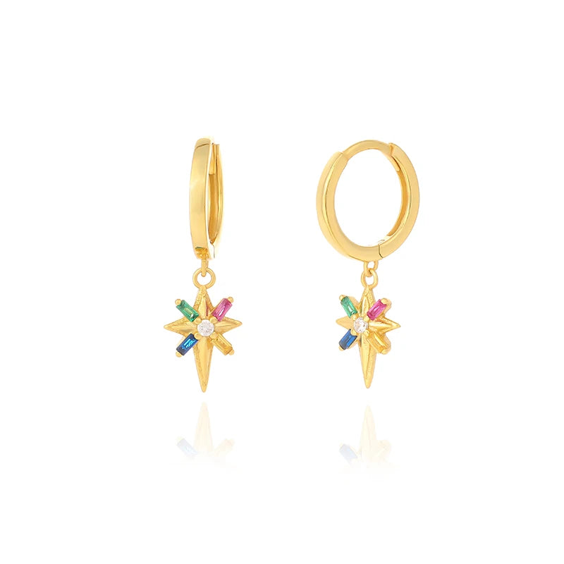 925 Silver Dangle Drop Earrings Zircon Women Party Jewelry
