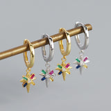 925 Silver Dangle Drop Earrings Zircon Women Party Jewelry