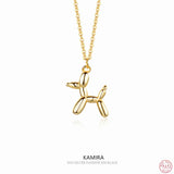 925 Silver Balloon Dog Pendant Necklace for Women