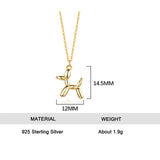 925 Silver Balloon Dog Pendant Necklace for Women