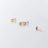 925 Silver Flower Piercing Stud Earrings Women Teen Party Charms