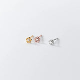925 Silver Flower Piercing Stud Earrings Women Teen Party Charms