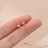 925 Silver Flower Piercing Stud Earrings Women Teen Party Charms