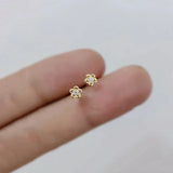 925 Silver Flower Piercing Stud Earrings Women Teen Party Charms