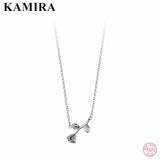 925 Silver Rose Zircon Pendant Necklace for Women Wedding