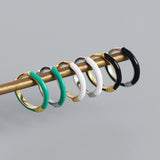 925 Sterling Silver Enamel Crystal Hoop Earrings for Women
