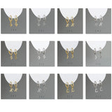 925 Silver Letter A-Z Zircon Stud Earrings Women Gothic Retro Jewelry
