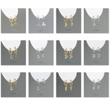 925 Silver Letter A-Z Zircon Stud Earrings Women Gothic Retro Jewelry