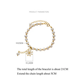 925 Silver Baroque Pearl Bracelet for Women Party Charms Sweet Jewelry