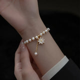 925 Silver Baroque Pearl Bracelet for Women Party Charms Sweet Jewelry