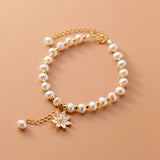 925 Silver Baroque Pearl Bracelet for Women Party Charms Sweet Jewelry