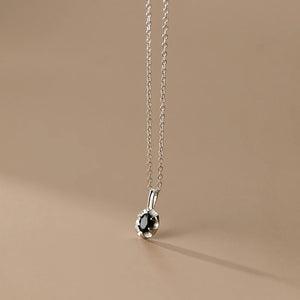 925 Silver Zircon Pendant Necklace Classic Choker Charm Jewelry