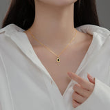 925 Silver Zircon Pendant Necklace Classic Choker Charm Jewelry
