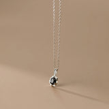 925 Silver Zircon Pendant Necklace Classic Choker Charm Jewelry