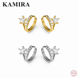 925 Silver Romantic Star Round Hoop Earrings for Women