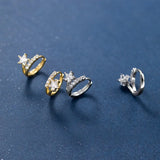 925 Silver Romantic Star Round Hoop Earrings for Women
