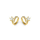 925 Silver Romantic Star Round Hoop Earrings for Women