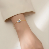 925 Silver Enamel Butterfly Chain Bracelet Women Jewelry