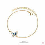 925 Silver Enamel Butterfly Chain Bracelet Women Jewelry