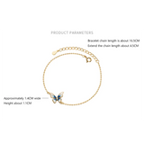 925 Silver Enamel Butterfly Chain Bracelet Women Jewelry