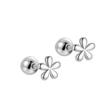 925 Silver Flower Ear Bone Piercing Earrings