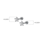 925 Silver Flower Ear Bone Piercing Earrings