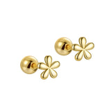 925 Silver Flower Ear Bone Piercing Earrings