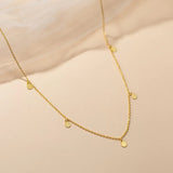 925 Silver Disc Chain Necklace Women Choker Charms Jewelry